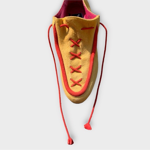 Vintage Rare Charles Jourdan Yellow and Red Suede Shoes - Picture 5 of 14
